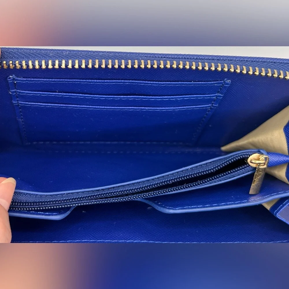 Beautiful Kate Spade ♠️ Cameron Street Stacy Bifold Wallet Dark Blue, Excel Cond - Picture 8 of 12